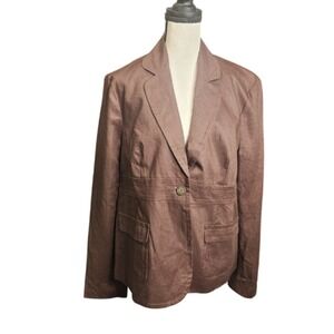 Motherhood‎ Maternity Classic Blazer Linen Brown L New